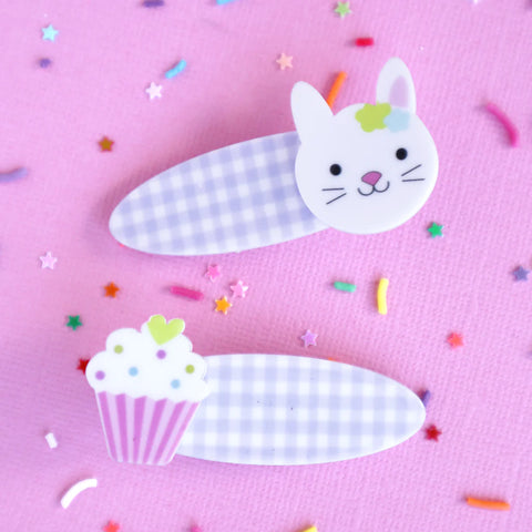 Lauren Hinkley Teaparty Cupcake Bunny Hair Clips (Pair)